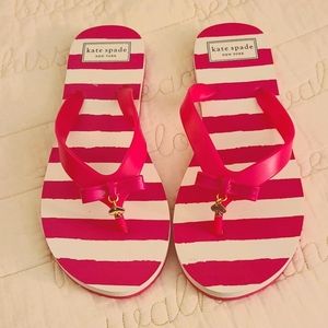 Kate Spade Pink Stripe Flip Flops
